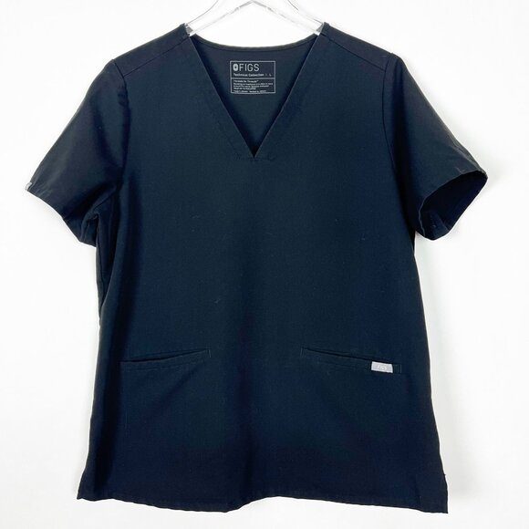 Figs Scrub Top Casma Three-Pocket Women's Large Black Medical Nursing Healthcare - Picture 14 of 15
